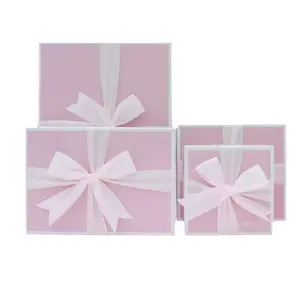 Прямые продажи с фабрики, Подарочная коробка для девочек, маленькая свежая Подарочная коробка на день рождения, квадратная Подарочная коробка для ручной переноски с розовым бантом на заказ