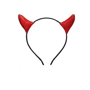 Serre-tête réutilisable en tissu plastique, motif cœur rouge scintillant, pour Halloween, accessoires de déguisement pour adultes (femmes et hommes), idéal pour l'extérieur - Product Image 1