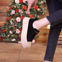 Chaussures en toile à semelle épaisse tendance, confortables, antidérapantes, décontractées, polyvalentes, pour femmes