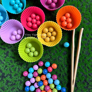 Juguetes de Clasificación de Arcoíris con Pinzas de Madera Montessori <span class=keywords><strong>Waldorf</strong></span>, Bolas y Vasos para Niños, Piezas Sueltas para Educación en Casa y Preescolar - Product Image 4