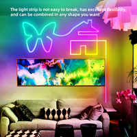 Tira de Luz LED RGB Inteligente con WiFi, IP67, Sincronización con Música, Silicona, Decoración para Dormitorio o Sala de Juegos, Control por Voz con Alexa