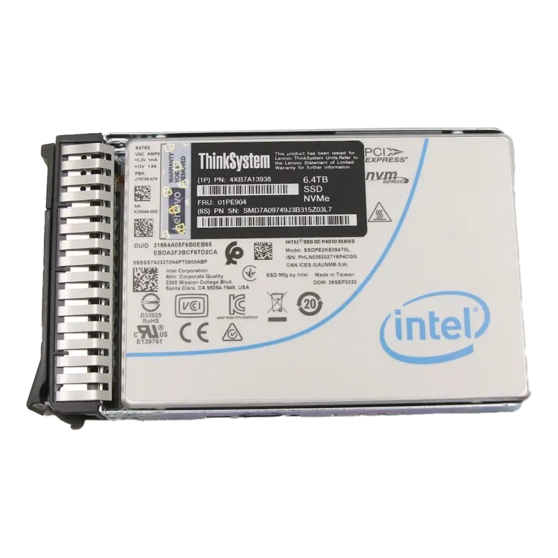 4xb7a13938 6.4TB p4610 nvme हार्ड डिस्क ड्राइव थिंकसिस्टम u.2 sd