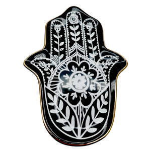 Hot Design <b>Ceramic</b> Trinket Dish Hamsa <b>Ring</b> Dish Holder Small Jewelry Tray Decorative Plate - Product Image 4