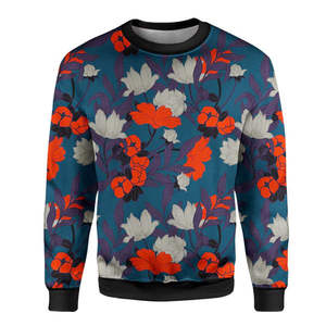 Mens <b>Floral</b> Printed <b>Sweatshirt</b> Crew Neck Long Sleeve Pullover Fashion Streetwear OEM ODM Wholesale - Product Image 1