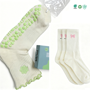 Calcetines de Pilates con Agarre Antideslizante Personalizados de Fábrica, Calcetines de Yoga Antideslizantes para Venta al Por Mayor con Logotipo Personalizado - Product Image 2