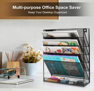 Metal Mesh Material Wall Mounted Hanging <b>Document</b> Tray File <b>Holder</b> - Product Image 4