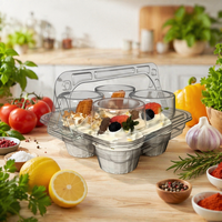 Boîte de transport transparente en PET pour cupcakes, support alimentaire en papier transparent de qualité alimentaire, plateau à desserts à 4 cavités pour événements et traiteurs