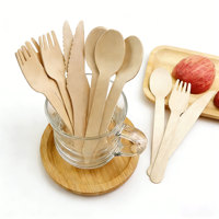 Nouvel arrivage : Ensemble de couverts jetables modernes, écologiques et biodégradables en bois pour la cuisine, la maison et les occasions spéciales