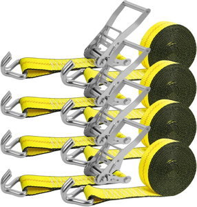 Sangles d'<span class=keywords><strong>arrimage</strong></span> à cliquet robustes de 2 pouces et 5 tonnes, <span class=keywords><strong>sangle</strong></span> de fixation de cargaison 5T pour le récupération et le remorquage des pneus et des roues de <span class=keywords><strong>voiture</strong></span> avec double crochet en J - Product Image 3