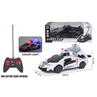 Enfants petits jouets de police électriques sans fil avec lumière en forme de missile transformer voiture télécommandée voitures rc