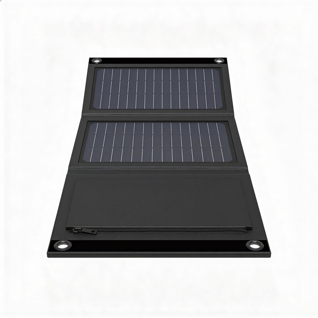 Portable Monocrystalline Silicon Foldable Solar Panel 20% Efficiency 14W Lightweight Outdoor Travel Hiking Charger