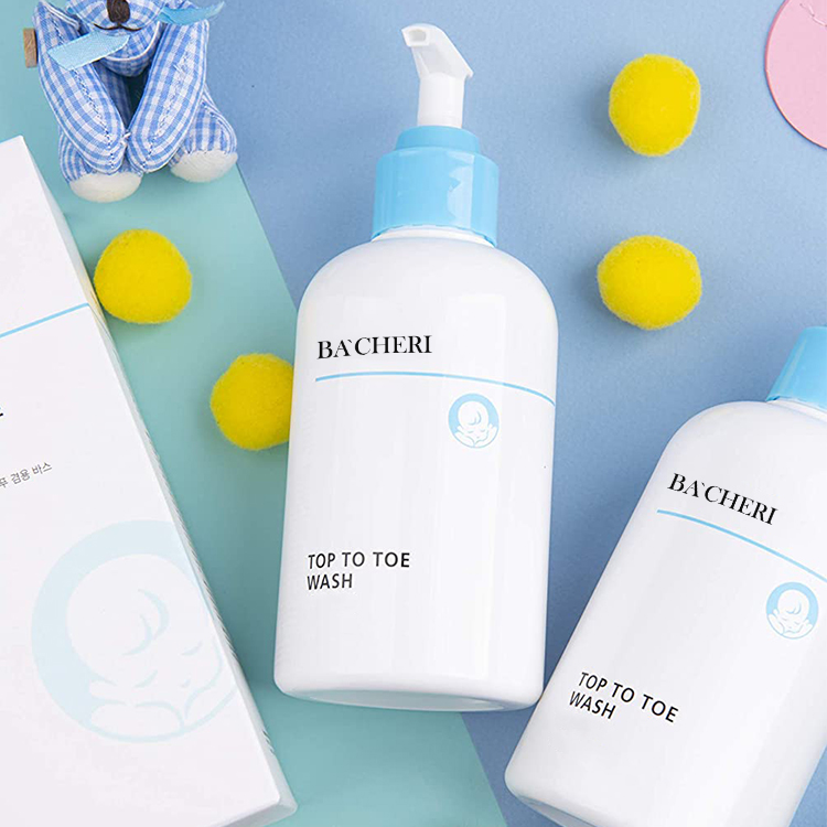 2021 частная марка уход за кожей Детский натуральный шампунь для тела и мытья волос 2 в 1 с молоком для детского шампуня и геля для мытья