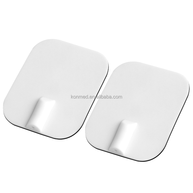 Konmed Durable Thick Gel Rubber EMS Electrodes 4x6cm Silicone Pads 2.0mm Insert Hole Sticky Conductive Tens Unit Silicone Pads