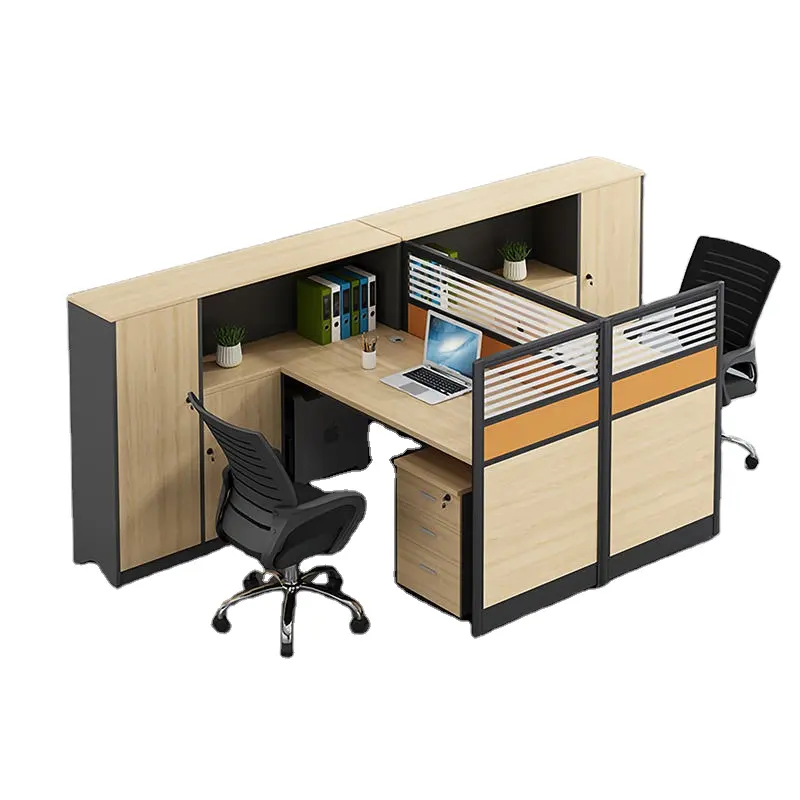 New Design Office Furniture Staff Workstation 4 Seat Office Desk With Cabinet Computer Workstation Office Partitions Table