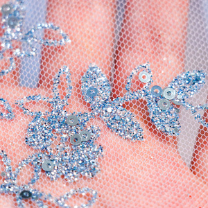 Tela de Lentejuelas Brillantes Elegante de Alta Gama con Innovación 2025, Personalización de Tela de Malla Brillante 3D para Vestidos de Quinceañera - Product Image 4