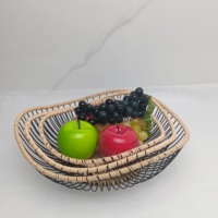 Panier de rangement rond multifonctionnel moderne en fer, finition brillante durable, capacité de 1 à 3 L, pour la cuisine et le salon
