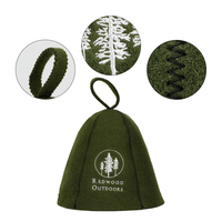 Emportez l'esprit du Redwood dans la vapeur la plus chaude avec ce bonnet de sauna en pure laine d'olivier, conçu pour l'extérieur.