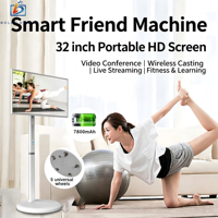 Écran intelligent mobile de 23,8, 27 et 32 pouces, machine de diffusion en direct, écran tactile Android, tablette intelligente OEM, téléviseur, support rotatif