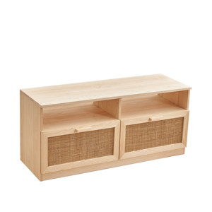 Factory direct selling rattan solid wood TV cabinet, living room storage cabinet