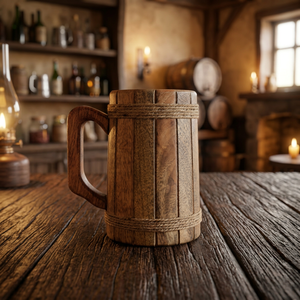 Jarra de Cerveza Artesanal de Madera, Taza Medieval para Beber, Apta para Alimentos, a Prueba de Fugas, Reutilizable, Vajilla de Madera al por Mayor - Product Image 1