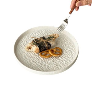 Plato redondo de cerámica con diseño de roca para carne, pasta, cocina occidental, uso en fiestas. - Product Image 5
