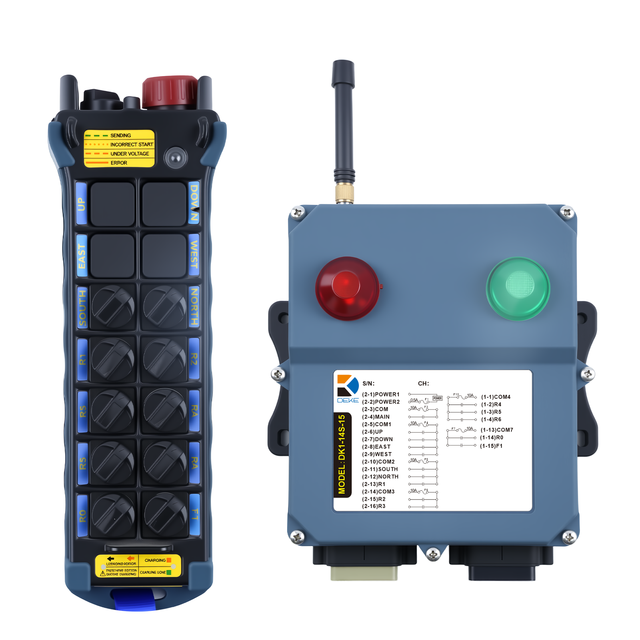 DK1-14S Industrial Wireless Joystick Control Tower Cranes 12V Waterproof Receiver Plastic Shock Resistance Radio Remote Control