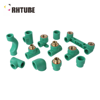 RHTUBE Raccord de tuyau PPR vert à fusion par emmanchement pour eau chaude et froide, système de plomberie et de chauffage, vente en gros OEM