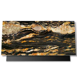 抛光金顶石材抛光天然花岗岩石材通用Gloden黑色桌面