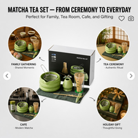Coffret Cadeau de Noël Personnalisé Kingze : Support de Fouet Chasen en Céramique de Luxe et Bol à Matcha en Céramique avec Bec Verseur