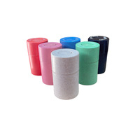 Tarro cilíndrico sellado de paja de trigo ecológico OEM con tapa a prueba de niños, grado alimenticio, para almacenamiento de hierbas, tabaco y 3.5 flores
