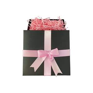 <b>Empty</b> Black <b>Gift</b> <b>Box</b> with Pink Ribbon Elegant and Stylish for Presentations - Product Image 2