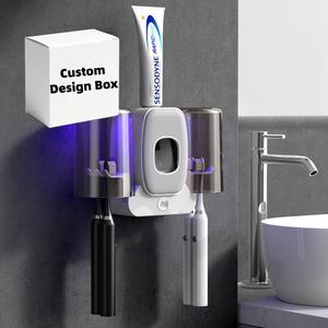 toothbrush holder intelligent toothbrush <b>sterilizer</b> <b>UV</b> <b>sterilization</b> non perforated wall mounted toothbrush storage rack - Product Image 1
