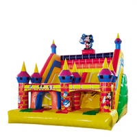 Château gonflable en PVC à thème de dessin animé pour usage domestique avec toboggan intégré, idéal pour la location, structure de saut pour enfants 4x6m, capacité 500KG, installation facile