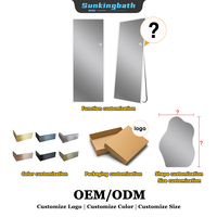 Miroir LED pleine longueur rectangulaire pour maquillage, grand format, créatif, pour salle de bain et villa