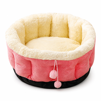 Lit pour chat en peluche, lit pour chien, lit rond doux pour animaux de compagnie, lit pour animaux de compagnie pour un sommeil profond, lavable, coussin antidérapant pour chats et chiens de petite, moyenne et grande taille, OEM ODM personnalisé