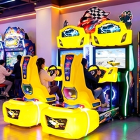 Machine de jeu d'arcade de course de luxe à écran 32 pouces pour deux joueurs, simulateur de conduite de voitures de course Outrun, à monnayeur et connectée