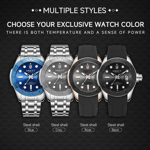 Livraison rapide, montre mécanique automatique avec boîtier en acier inoxydable, étanche 10 ATM, aiguilles lumineuses, avec boîte cadeau - Product Image 4