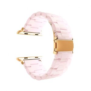 Correa de Reloj Ajustable de Acero Inoxidable para Apple Watch Series 38mm-45mm, Diseño Transpirable Rosa de Lujo, 40mm 41mm 42mm 44mm - Product Image 2