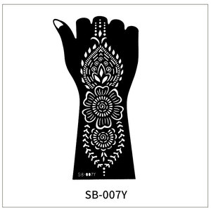 Pochoirs à main <span class=keywords><strong>au</strong></span> <span class=keywords><strong>henné</strong></span> épaississants étanches à l'atmosphère douce et <span class=keywords><strong>simple</strong></span> Autocollant de <span class=keywords><strong>tatouage</strong></span> temporaire personnalisé creux - Product Image 4