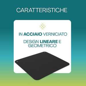 Plaque de protection pour cheminée 60x70 cm en acier peint noir de 2 cm d'épaisseur, protection de sol pour poêle et cheminée - Product Image 4