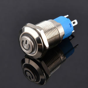 Pulsante in Ottone da 12mm IP65 Impermeabile a 4 Pin 24V 1NO con Anello Elettronico Illuminato a LED Retroilluminato per Controllo Alimentazione Logo CPAP - Product Image 1