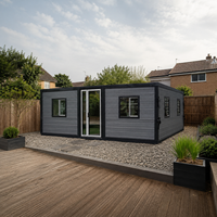 Maison conteneur préfabriquée de luxe extensible pour bureau à domicile, studio, ou pièce de jardin, modulaire et isolée, avec salle de bain, pour le Royaume-Uni