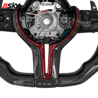 Setir Mobil BMW F10 M5 M6 M8 F06 F12 F13 F90 F92 F93 Seri 5 6 7 Berbahan Serat Karbon dengan Motor LED