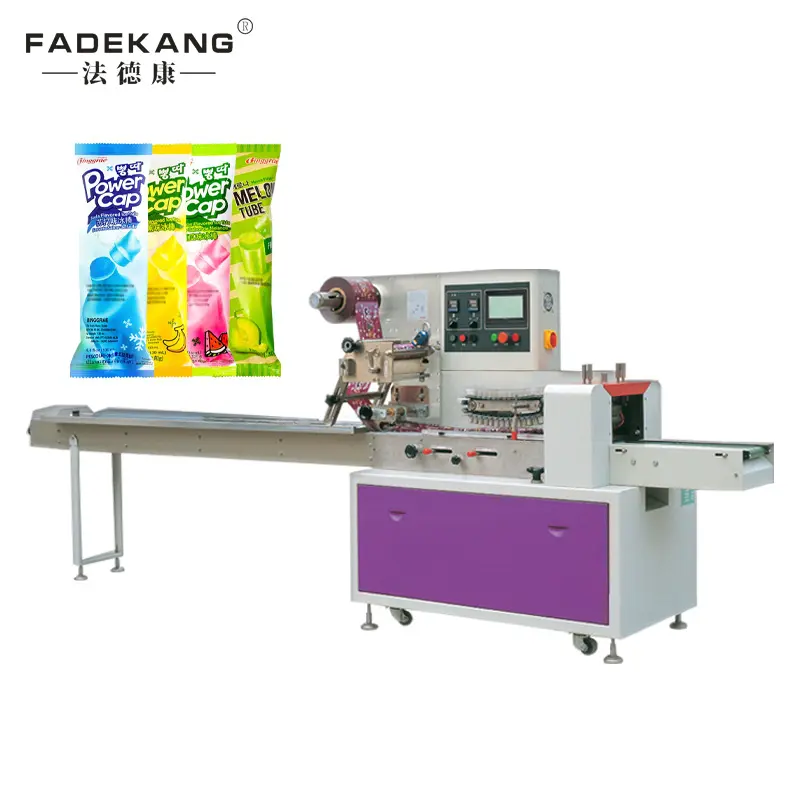 Máquina de embalagem totalmente automática horizontal, embalagem horizontal, máquina de embalagem de picolés, sorvete