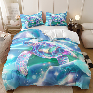 3D In Kỹ Thuật Số Màu Xanh Sâu Rùa Biển Bộ Đồ Giường Đặt Phòng Ngủ Trang Trí Duvet Cover <span class=keywords><strong>Set</strong></span> - Product Image 3