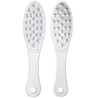 Râpe à pieds professionnelle en acier inoxydable double face pour éliminer les callosités, utilisable sur pieds mouillés