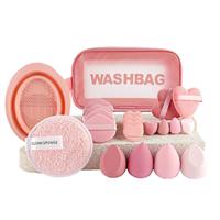 Nouveaux ensembles de pinceaux de maquillage pour femmes, coffret cadeau de 46 pièces, ensemble de pinceaux de maquillage rose avec sac et éponge