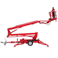 Nacelle élévatrice remorquable 12m-24m pour travaux en hauteur, homologuée CE, avec tuyau rotatif haute pression entièrement étanche, durable et stable