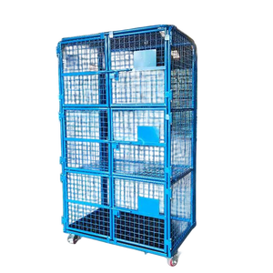 Armazém de aço ou gaiola dobrável do armazenamento do escritório com 3 camadas do espaço pessoal com portas do fechamento - Product Image 2