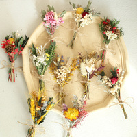 Mini fleurs séchées écologiques 2026 de 12 cm, longue durée, duveteuses, pour bricolage, roses et herbe de la pampa naturelles, cadeau de mariage